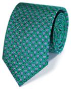  Green And Navy Hot Air Balloon Print Classic Silk Tie By Charles Tyrwhitt
