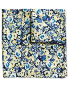 Yellow Multi Floral Cotton Silk Print Pocket Square By Charles Tyrwhitt