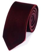 Charles Tyrwhitt Burgundy Cotton Luxury Velvet Slim Tie By Charles Tyrwhitt