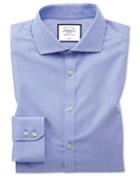  Extra Slim Fit Non-iron 4-way Stretch Blue Cotton Dress Shirt Single Cuff Size 14.5/32 By Charles Tyrwhitt