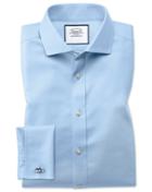 Charles Tyrwhitt Classic Fit Spread Collar Non-iron Twill Sky Blue Cotton Dress Shirt French Cuff Size 15/33 By Charles Tyrwhitt