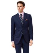  Blue Slim Fit British Luxury Suit Wool Jacket Size 36 By Charles Tyrwhitt