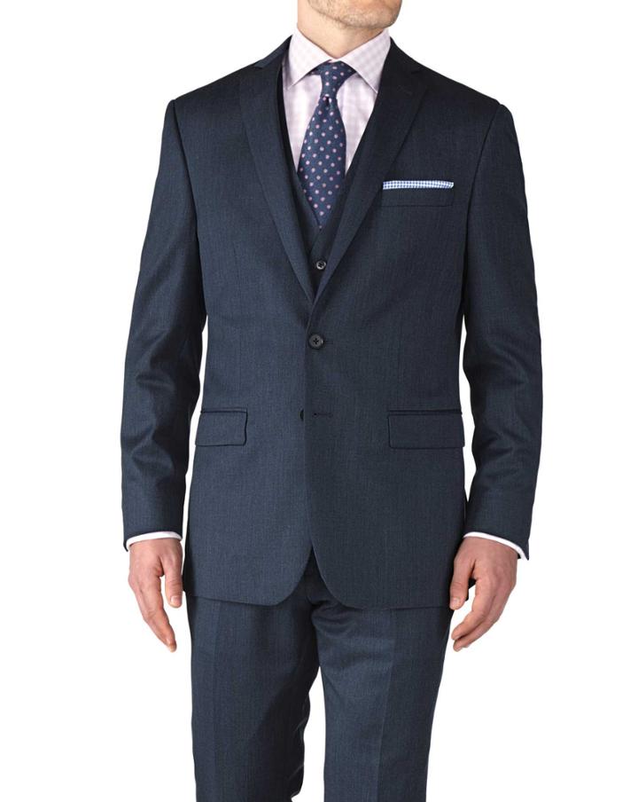 Charles Tyrwhitt Charles Tyrwhitt Airforce Blue Slim Fit Twill Business Suit Jacket