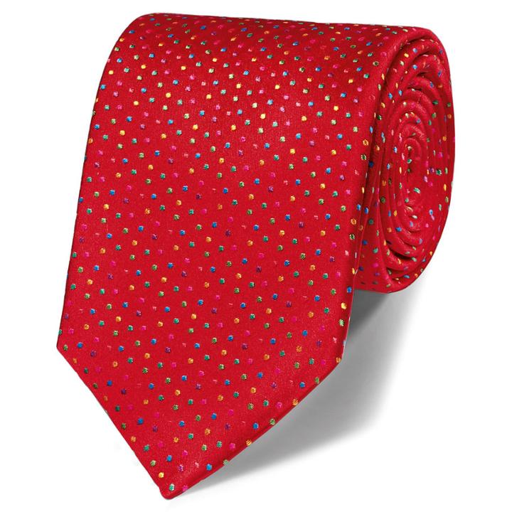 Charles Tyrwhitt Charles Tyrwhitt Luxury Red Multi Spot Tie