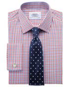 Charles Tyrwhitt Charles Tyrwhitt Extra Slim Fit Two Colour Check Red & Blue Cotton Dress Shirt Size 14.5/32