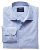 Charles Tyrwhitt Extra Slim Fit Sky Blue Poplin Dobby Cotton Casual Shirt Single Cuff Size Xs By Charles Tyrwhitt