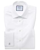  Extra Slim Fit White Non-iron Poplin Cotton Dress Shirt French Cuff Size 14.5/32 By Charles Tyrwhitt