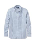 Charles Tyrwhitt Charles Tyrwhitt Classic Fit Non-iron Poplin Blue Stripe Cotton Dress Shirt Size Medium