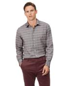  Slim Fit Orange And Grey Prince Of Wales Check Cotton With Tencel&trade; Single Cuff Size Medium By Charles Tyrwhitt