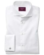 Charles Tyrwhitt Extra Slim Fit Spread Collar Non-iron Luxury White Cotton Dress Shirt French Cuff Size 14.5/33 By Charles Tyrwhitt