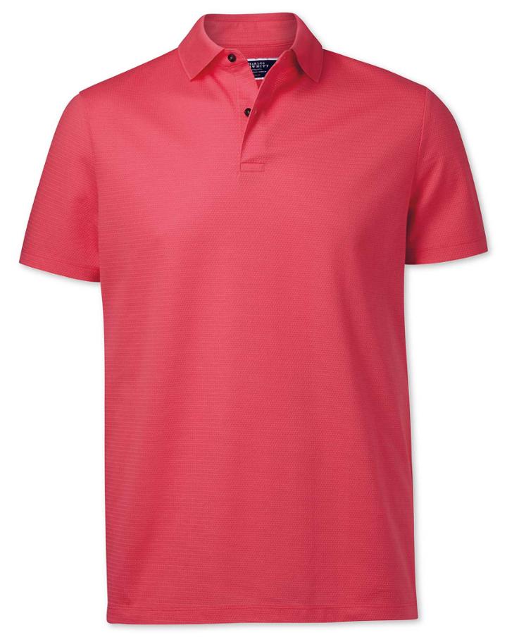  Coral Aircool Cotton Polo Size Large By Charles Tyrwhitt