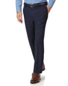  Navy Slim Fit Wool Flannel Tailored Pants Size W30 L32 By Charles Tyrwhitt