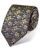 Charles Tyrwhitt Charles Tyrwhitt Navy And Gold Silk Luxury English Floral Tie