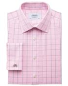 Charles Tyrwhitt Charles Tyrwhitt Slim Fit Non-iron Prince Of Wales Check Pink And Blue Cotton Dress Shirt Size 14.5/32