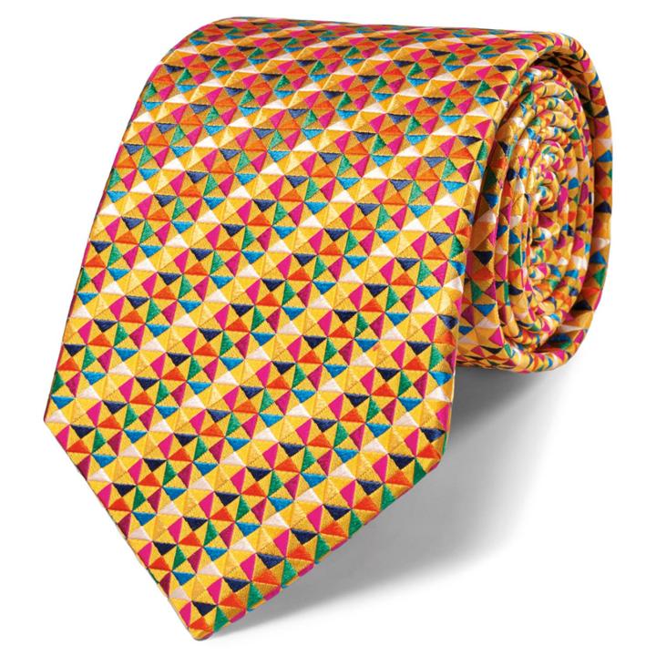 Charles Tyrwhitt Charles Tyrwhitt Luxury Gold Multi Triangle Tie