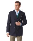  Slim Fit Navy Double Breasted Wool Perfect Wool Blazer Size 36 By Charles Tyrwhitt