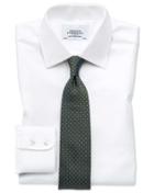 Extra Slim Fit Egyptian Cotton Cavalry Twill White Dress Shirt Single Cuff Size 15/33 By Charles Tyrwhitt