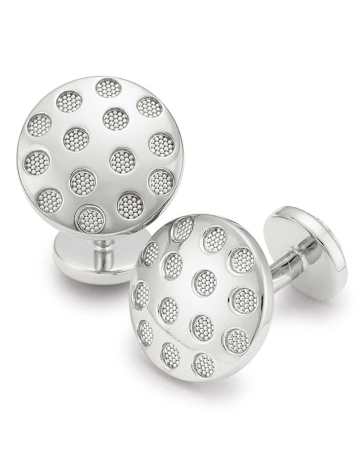 Charles Tyrwhitt Silver Metal Textured Spot Cufflinks By Charles Tyrwhitt