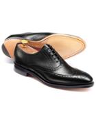  Black Calf Leather Wing Tip Oxford Brogue Shoe Size 11 By Charles Tyrwhitt