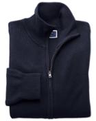 Charles Tyrwhitt Navy Pima Cotton Textured Zip Through Cardigan Size Large By Charles Tyrwhitt