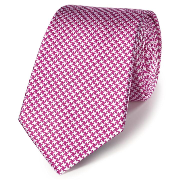 Charles Tyrwhitt Charles Tyrwhitt Classic Pink Puppytooth Tie