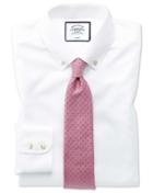  Slim Fit White Button-down Collar Non-iron Twill Cotton Dress Shirt Single Cuff Size 14.5/32 By Charles Tyrwhitt