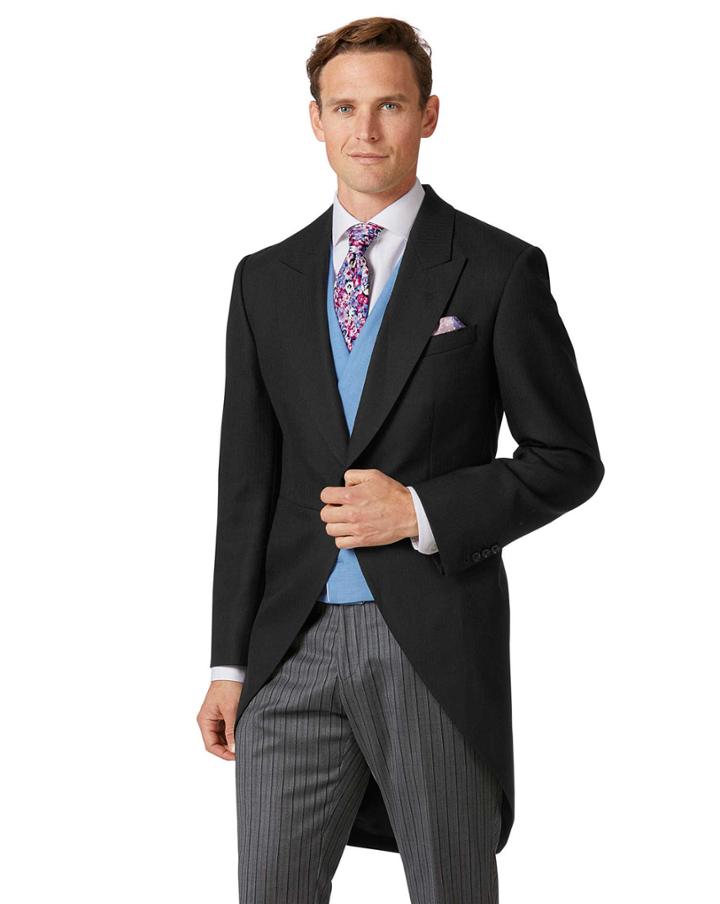  Black Classic Fit Morning Suit Tail Coat Size 38 By Charles Tyrwhitt