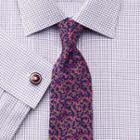 Charles Tyrwhitt Charles Tyrwhitt Extra Slim Fit Non-iron Windsor Check Purple Cotton Dress Shirt Size 15/35