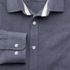 Charles Tyrwhitt Classic Fit Navy End-on-end Cotton Casual Shirt Single Cuff Size Small By Charles Tyrwhitt