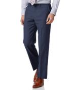  Mid Blue Classic Fit Twill Business Suit Trousers Size W32 L32 By Charles Tyrwhitt