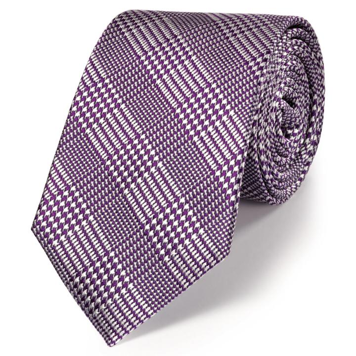 Charles Tyrwhitt Charles Tyrwhitt Classic Purple Prince Of Wales Check Tie