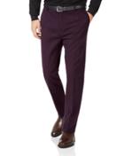  Wine Slim Fit Flat Front Non-iron Cotton Chino Pants Size W30 L30 By Charles Tyrwhitt