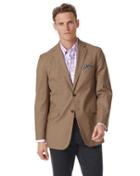  Classic Fit Tan Textured Stretch Cotton Cotton Jacket Size 38 By Charles Tyrwhitt