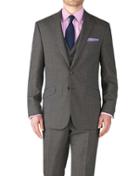 Charles Tyrwhitt Charles Tyrwhitt Grey Slim Fit End-on-end Business Suit Wool Jacket Size 36