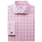 Charles Tyrwhitt Charles Tyrwhitt Pink Prince Of Wales Check Semi-spread Slim Fit Shirt (14.5 - 33)