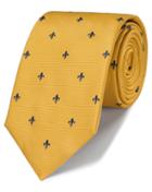 Charles Tyrwhitt Charles Tyrwhitt Gold And Navy Silk Classic Fleur-de-lys Tie
