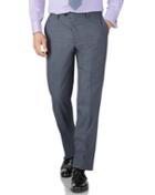Charles Tyrwhitt Charles Tyrwhitt Light Blue Classic Fit Sharkskin Travel Suit Wool Pants Size W30 L38