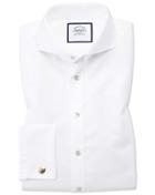 Charles Tyrwhitt Extra Slim Fit Extreme Spread Collar Non-iron Twill White Cotton Dress Shirt French Cuff Size 14.5/33 By Charles Tyrwhitt