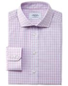 Charles Tyrwhitt Extra Slim Fit Spread Collar Egyptian Cotton Compact Check Pink Dress Casual Shirt Single Cuff Size 17/36 By Charles Tyrwhitt