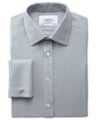 Charles Tyrwhitt Classic Fit Non-iron Honeycomb Grey Cotton Dress Shirt French Cuff Size 15.5/36 By Charles Tyrwhitt