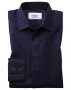 Charles Tyrwhitt Classic Fit Non-iron Twill Navy Blue Cotton Dress Shirt French Cuff Size 15.5/32 By Charles Tyrwhitt