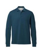 Charles Tyrwhitt Charles Tyrwhitt Classic Fit Teal Pique Long Sleeve Polo