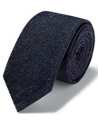  Navy Wool Silk Donegal Slim Tie By Charles Tyrwhitt