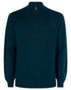  Teal Merino Zip Neck 100percent Merino Wool Sweater Size Large By Charles Tyrwhitt