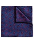 Charles Tyrwhitt Blue And Berry Vintage Paisley Luxury Silk Pocket Square By Charles Tyrwhitt