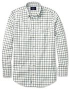 Charles Tyrwhitt Charles Tyrwhitt Classic Fit Non-iron Windowpane Check White And Navy Cotton Dress Shirt Size Medium