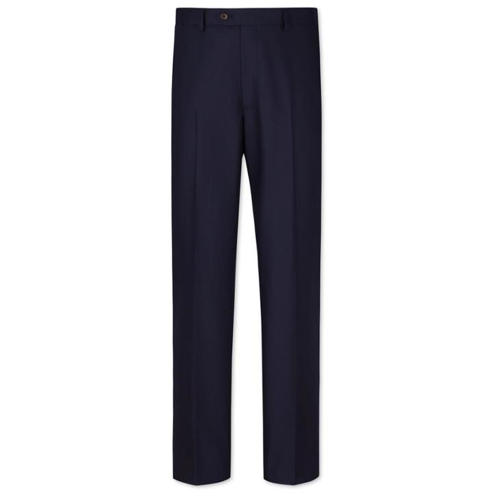 Charles Tyrwhitt Charles Tyrwhitt Navy Classic Fit Nelson Herringbone Suit Wool Pants Size W32 L34