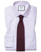  Classic Fit Non-iron Dash Weave Lilac Cotton Dress Shirt French Cuff Size 15/33 By Charles Tyrwhitt