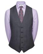  Airforce Blue Adjustable Fit Twist Business Suit Wool Vests Size W46 By Charles Tyrwhitt