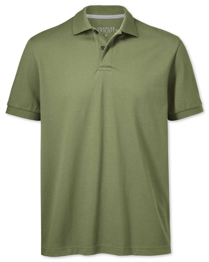 Charles Tyrwhitt Charles Tyrwhitt Olive Pique Cotton Polo Size Large